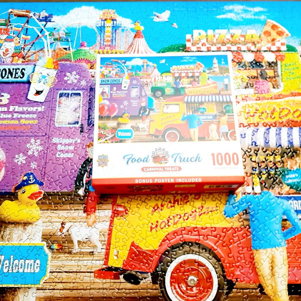 Master Pieces Jigsaw Puzzle Carnival Treats Food Truck 1000 Pieces Complete